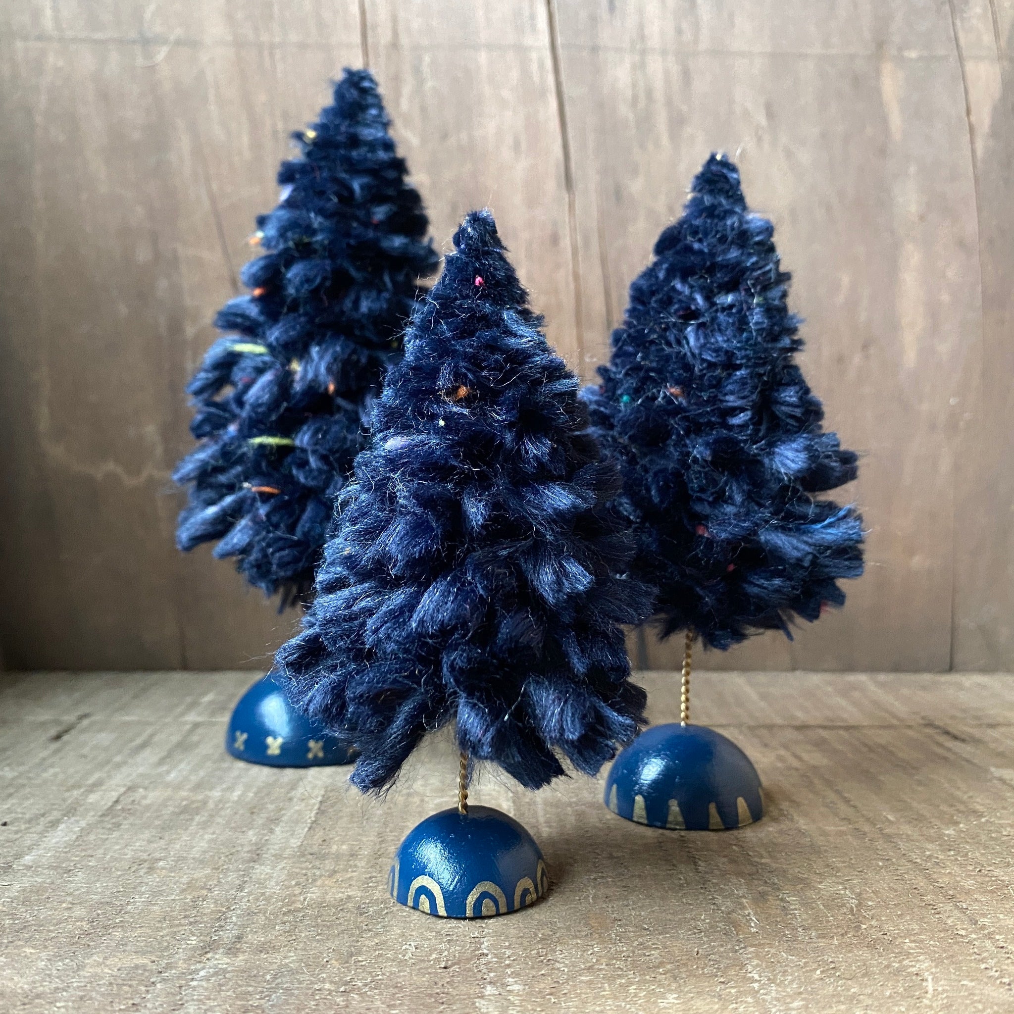 Speckled Navy Happy Little Trees
